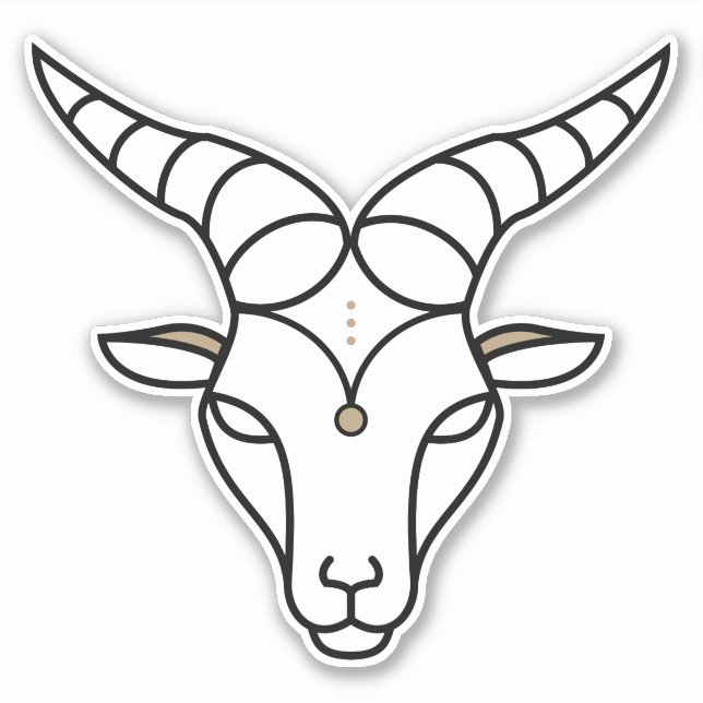 Sticker Symbole astrologique noir de Capricorn Earth (Devant)