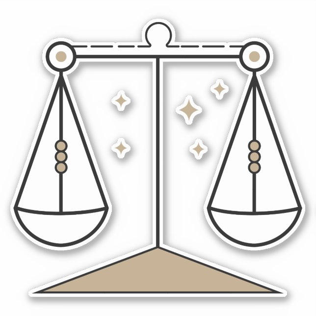 Sticker Symbole astrologique noir de la Balance (Devant)