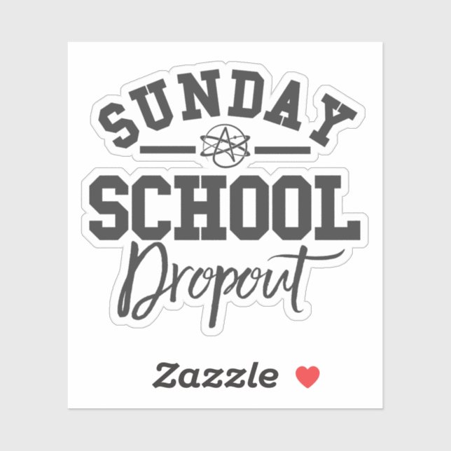 Sticker Symbole athée Agnostique athéisme Freethinker Funn (Feuille)