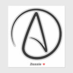 Sticker Symbole athéisme - Symbole athée<br><div class="desc">Symbole de l'athéisme noir. Grand cadeau pour athée,  cadeau pour philosophe,  cadeau pour scientifique et idée cadeau pour athéisme cool.</div>