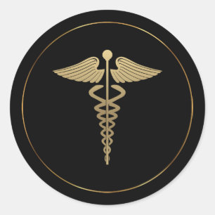 Sticker Symbole Caduceus Or