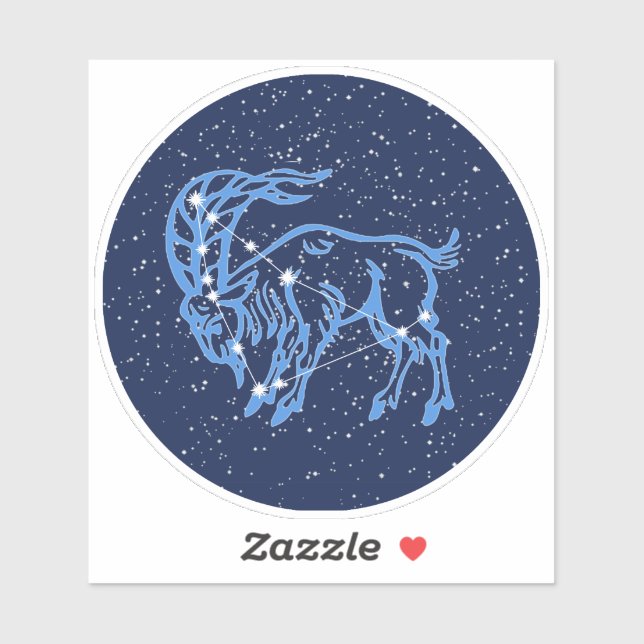 Sticker Symbole Capricorne Constellation et Zodiaque avec  (Feuille)