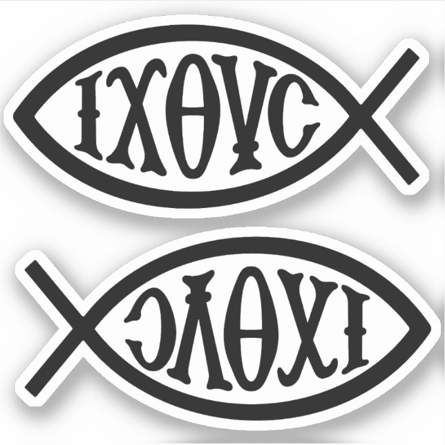 Sticker Symbole chrétien Ichthys (Devant)