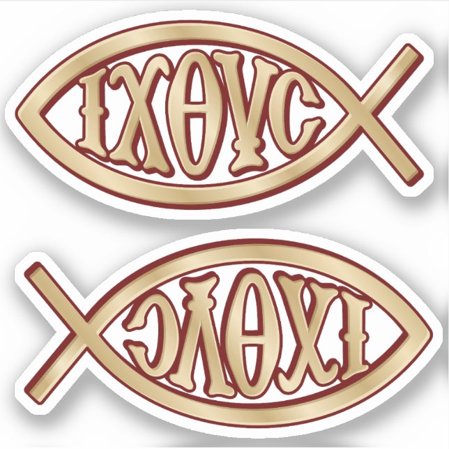 Sticker Symbole chrétien Ichthys (Devant)