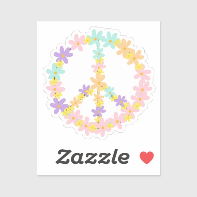 Sticker Symbole coloré Pastel Mermaid Colors Floral Peace (Feuille)