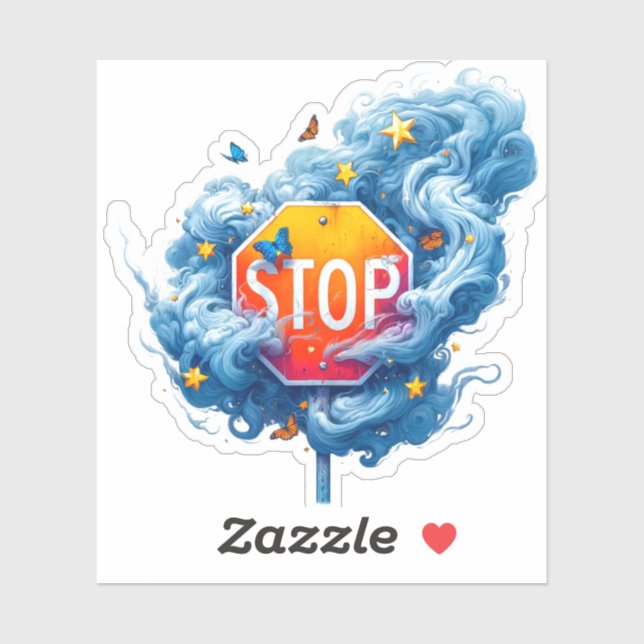 Sticker Symbole d'arrêt Artsy (Feuille)