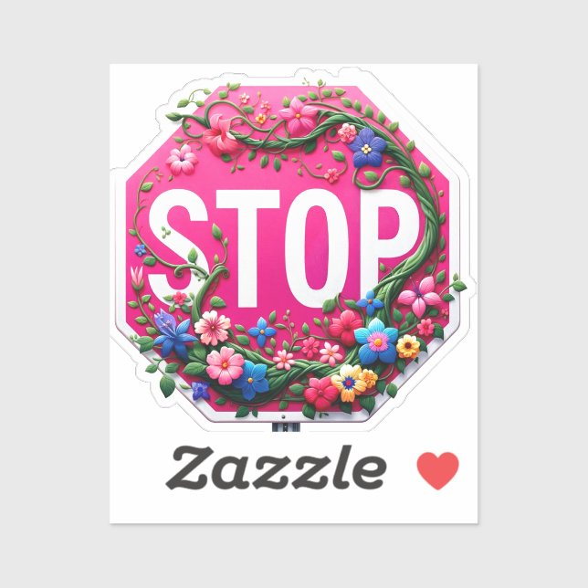 Sticker Symbole d'arrêt Artsy (Feuille)