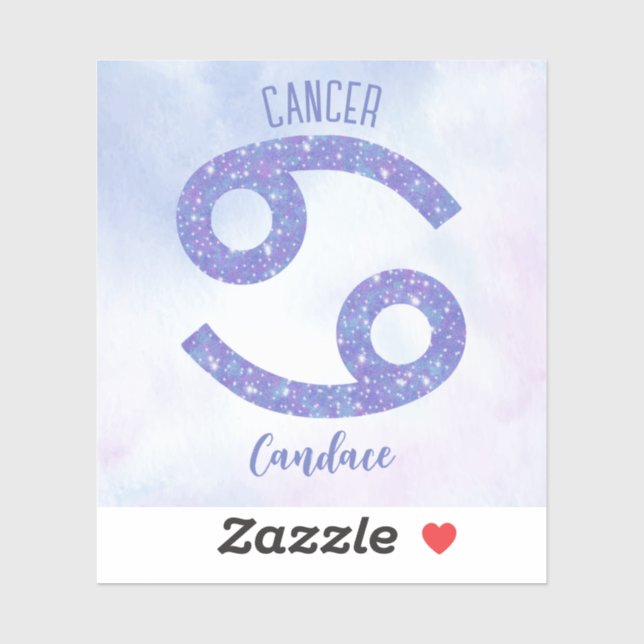 Sticker Symbole d'astrologie du cancer joli Purple personn (Feuille)
