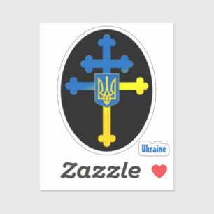 Sticker SYMBOLE DE COURSE D'Ukraine & Croix de Lorraine