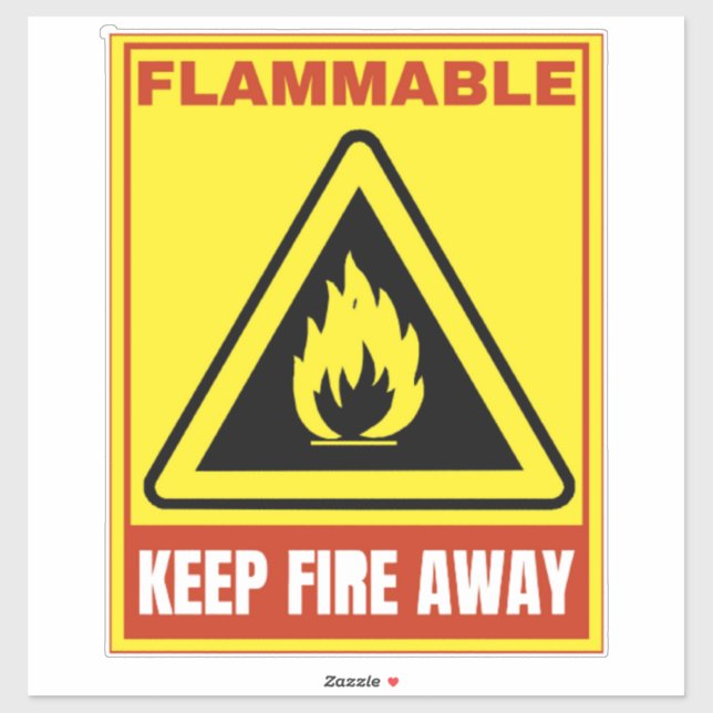 Sticker symbole de danger inflammable (Feuille)