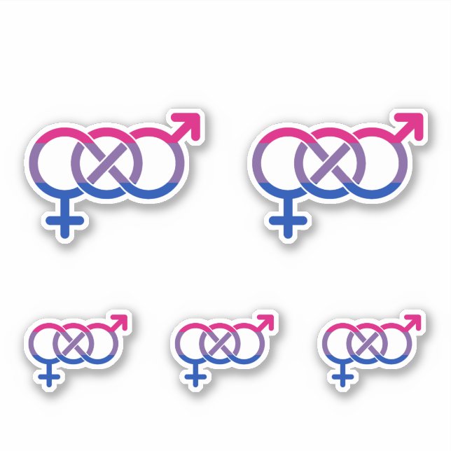 Sticker Symbole de genre bisexuel (Devant)