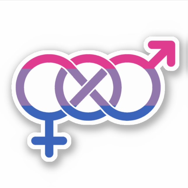Sticker Symbole de genre bisexuel (Devant)
