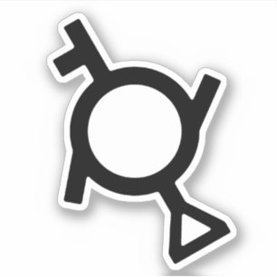 Sticker Symbole de genre demifille troisième genre fluidit