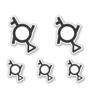 Sticker Symbole de genre demifille troisième genre fluidit