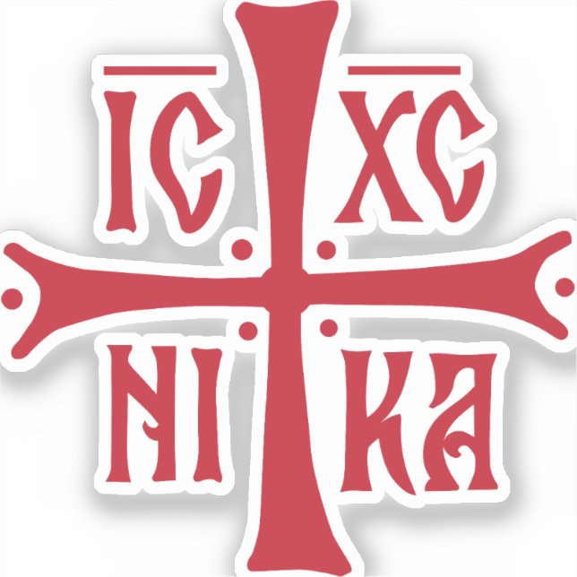 Sticker symbole de la croix orthodoxe ICXCNIKA religion ch (Recto)