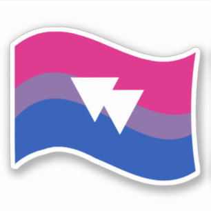 Sticker Symbole de la fierté bisexuelle Drapeau ondulé