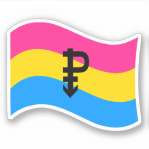 Sticker Symbole de la fierté Pansexuel drapeau ondulé
