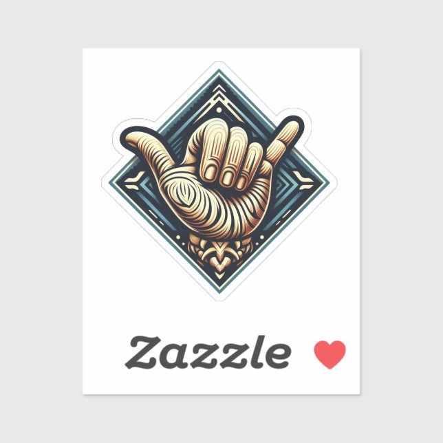 Sticker Symbole de la main du surfeur (Feuille)