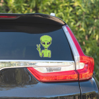 Sticker Symbole de la paix Alien Funny Voiture extra-terre