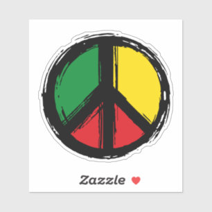Sticker Symbole de la Paix avec couleurs de la aigrette