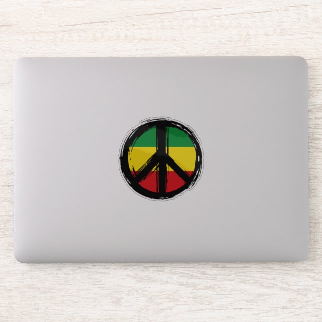 Sticker Symbole de la Paix avec le style de aggae (Ordinateur)