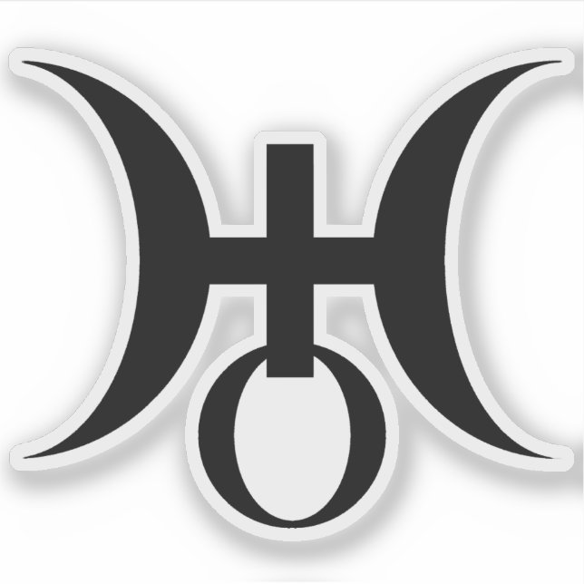 Sticker Symbole de la planète Uranus (noir) (Devant)