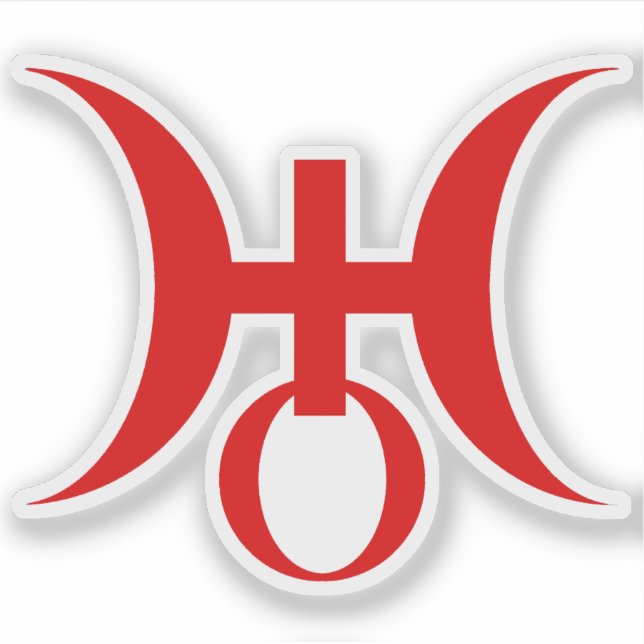 Sticker Symbole de la planète Uranus (rouge) (Devant)