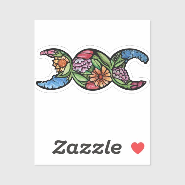 Sticker Symbole de la Triple Lune Fleurir (Feuille)