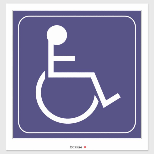 Sticker Symbole de l'autocollant en fauteuil roulant bleu  (Feuille)