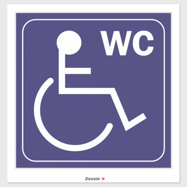 Sticker Symbole de l'autocollant WC Toilet Handicap (Feuille)