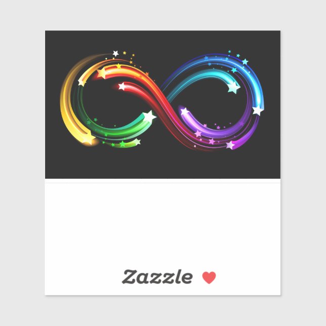 Sticker Symbole de l'infini des comètes arc-en-ciel (Feuille)