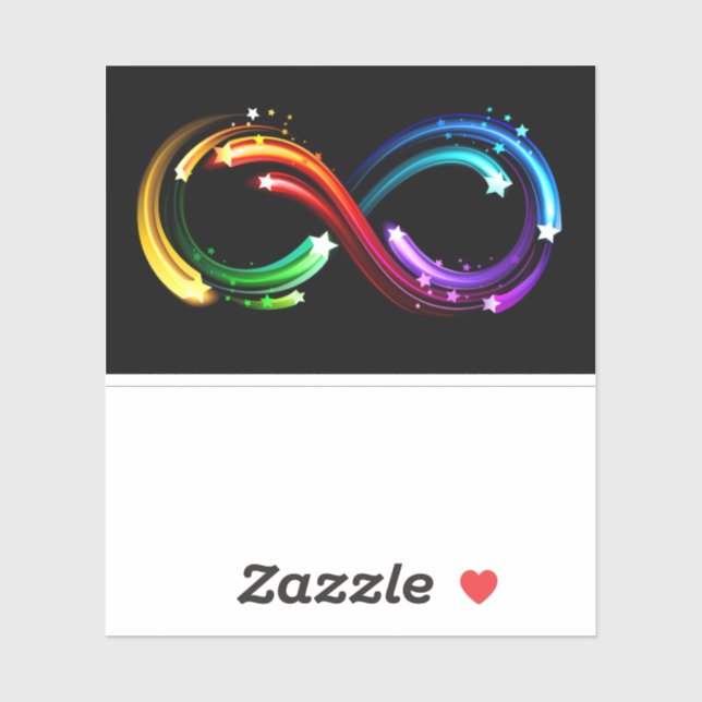 Sticker Symbole de l'infini des comètes arc-en-ciel (Feuille)