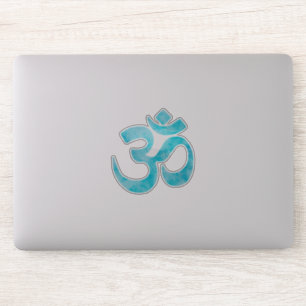 Sticker Symbole de l'OM d'aquarelle de turquoise