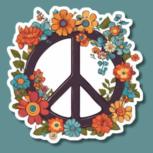 Sticker SYMBOLE DE PAIX Floral Bohème étanche