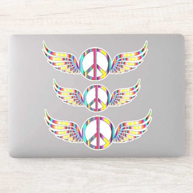 Sticker Symbole de paix hippie ailé Thunder_Cove (Ordinateur)