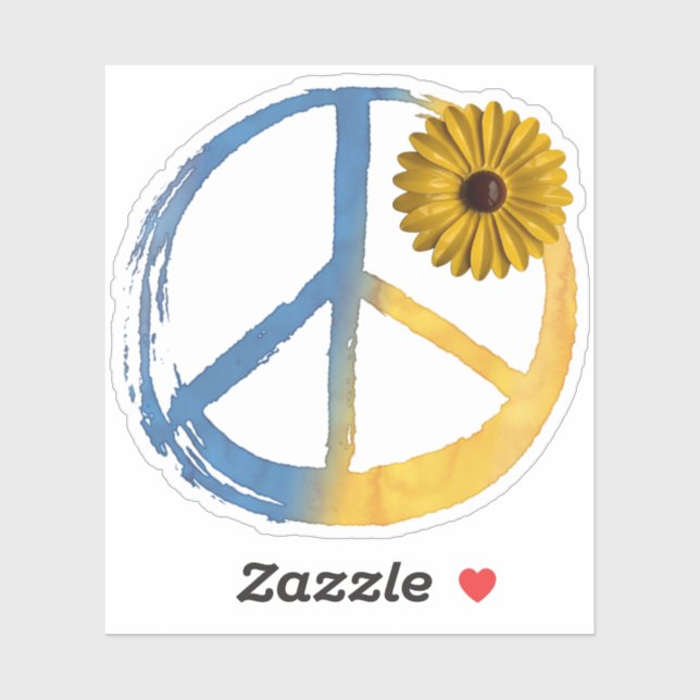 Sticker SYMBOLE DE PAIX ukrainien SIGNE Tournesol Ukraine  (Feuille)