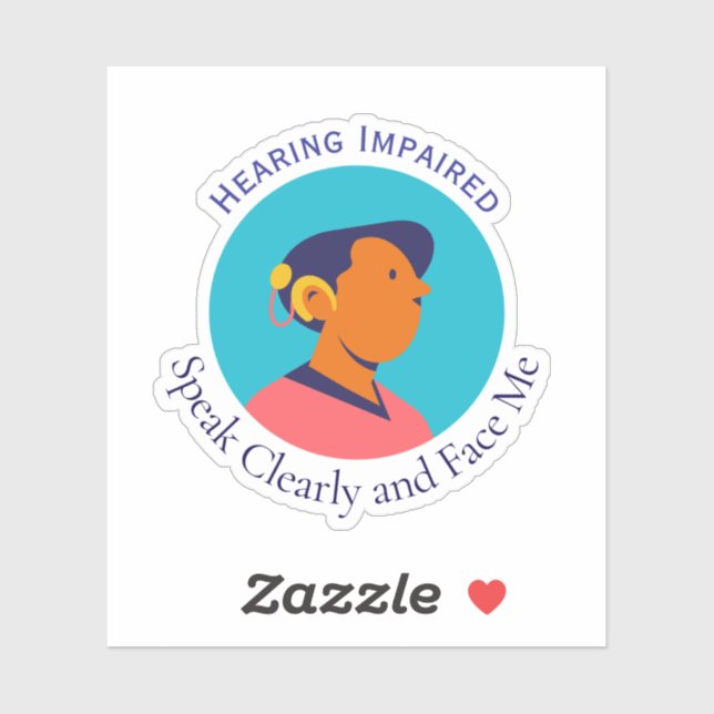 Sticker Symbole de personne sourde (Feuille)