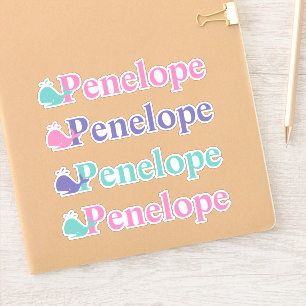 Sticker Symbole de poisson de baleine mignonne Nom personn