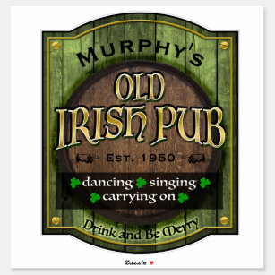 Sticker Symbole de pub irlandais personnalisé