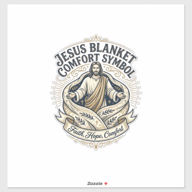 Sticker Symbole de réconfort de couverture Jésus Réconfort (Feuille)