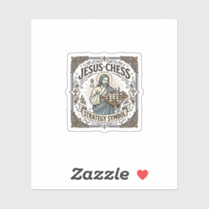 Sticker Symbole de stratégie d'échecs de Jésus Stratégie d