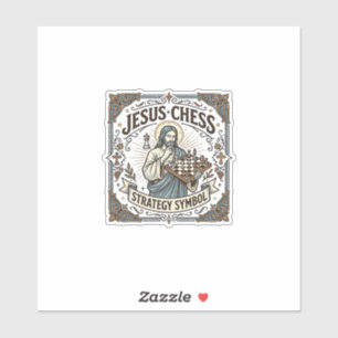 Sticker Symbole de stratégie d'échecs de Jésus Stratégie d