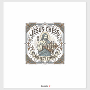 Sticker Symbole de stratégie d'échecs Jésus Stratégie d'éc