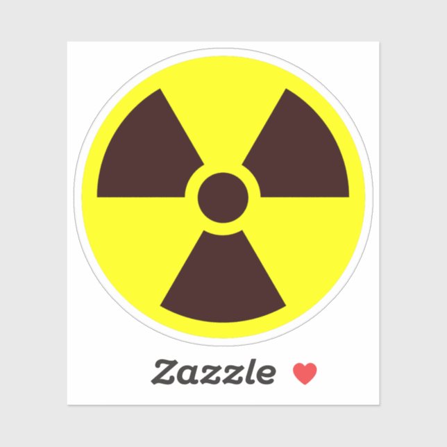 Sticker Symbole de Trefoil noir sur Arrière - plan jaune (Feuille)