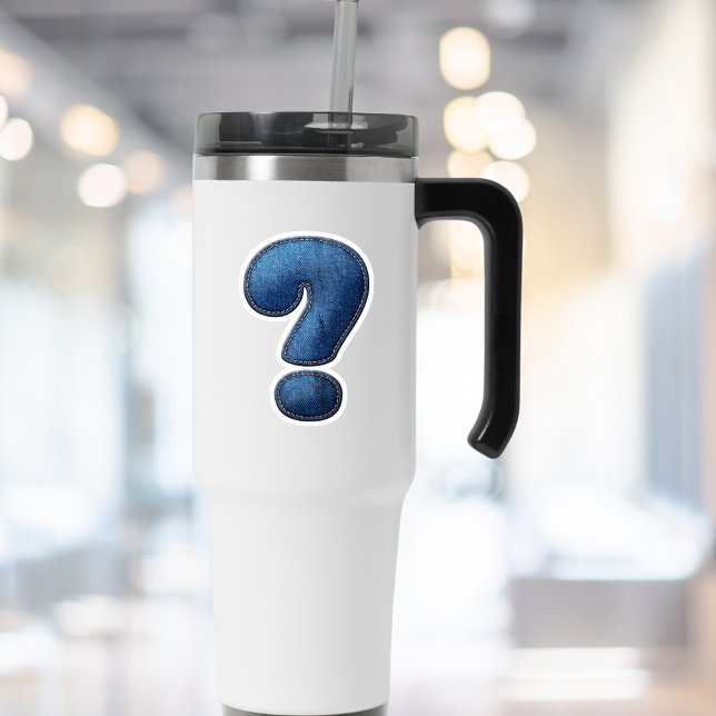 Sticker Symbole Denim Blue Jean Question Mark (Créateur téléchargé)