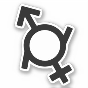 Sticker Symbole du genre fluide féminin et masculin