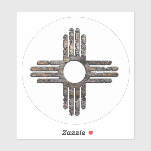 Sticker Symbole du soleil Zia du Nouveau-Mexique (Feuille)