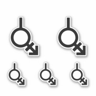 Sticker Symbole genre Bigender Androgyne et Neutrois