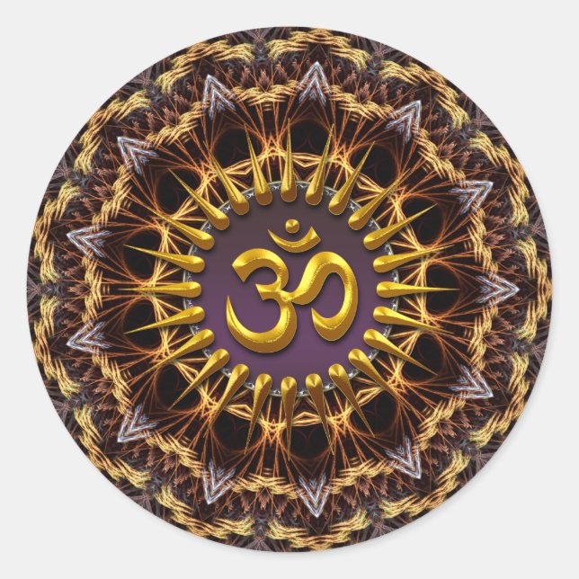 Sticker Symbole Golden (Aum) de Tissu Fractal (Devant)
