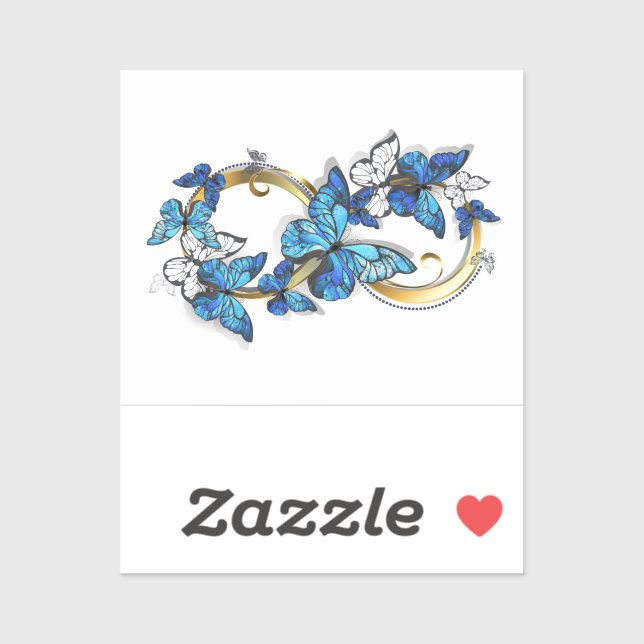 Sticker Symbole infini de papillons Morpho bleus (Feuille)